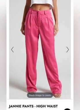 Show Po Janie High Waisted Tailored Pink Pants/trousers. Elegant Pink Pants NWT￼